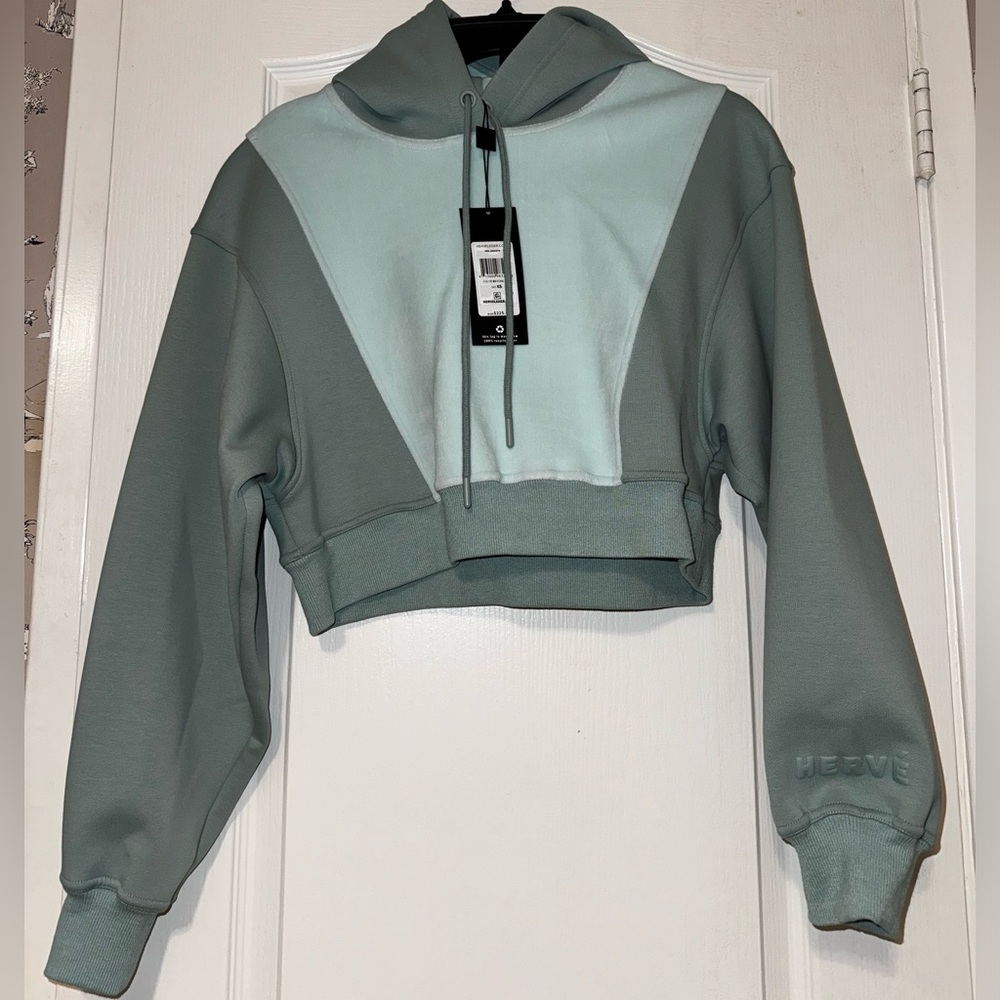 Herve By Herve Leger Crop Hoodie